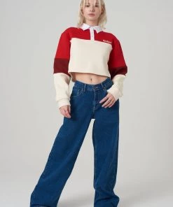 The Ragged Priest Kickers Classics Red & Cream Cropped Rugby Shirt