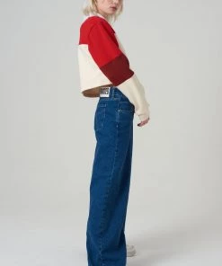 The Ragged Priest Kickers Classics Red & Cream Cropped Rugby Shirt