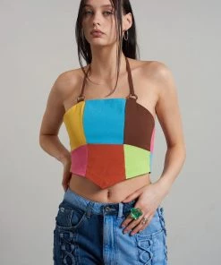 The Ragged Priest Rodeo Panelled Halter Top WOMEN'S