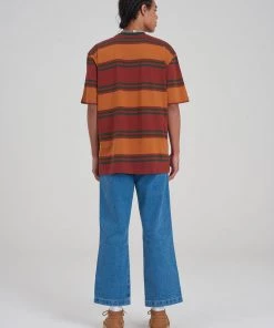 The Ragged Priest Kickers Classics Brown & Green Stripe Tee