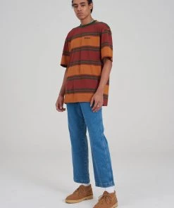 The Ragged Priest Kickers Classics Brown & Green Stripe Tee
