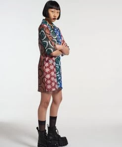 The Ragged Priest NEW ARRIVALS Stranded Mesh Shirt Dress 8 The Ragged Priest NEW ARRIVALS Stranded Mesh Shirt Dress