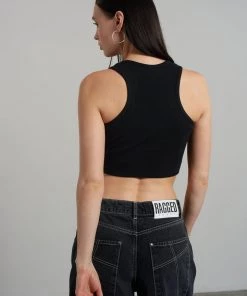 The Ragged Priest Ragged Black Ribbed Vest