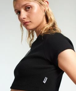 The Ragged Priest Ragged Diamante Black Cropped Tee