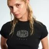 The Ragged Priest Ragged Diamante Black Cropped Tee