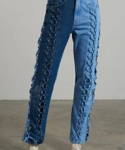 The Ragged Priest Leash Lace Up Dad Jean WOMEN'S